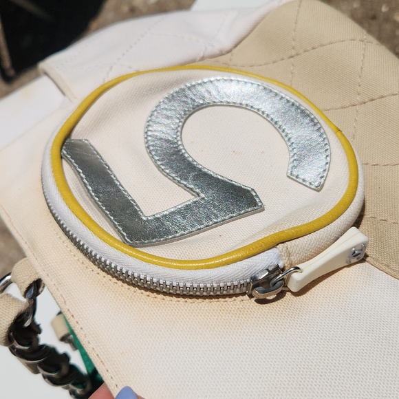 Chanel No. 5 Sport Shoulder Tote - green & yellow colorway - canvas & leather - Picture 13 of 17